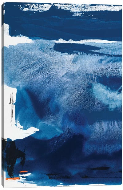Blue Amore III Canvas Art Print - Indigo & White 