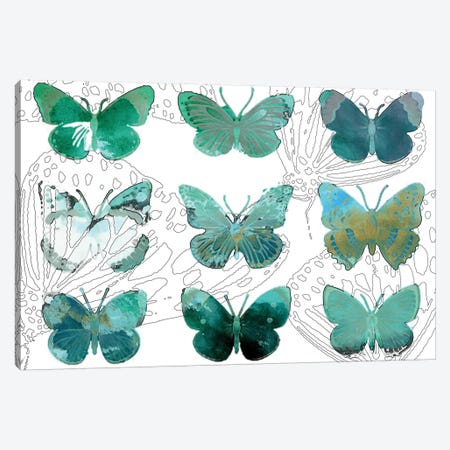 Layered Butterflies I Canvas Print #SIS94} by Sisa Jasper Canvas Artwork