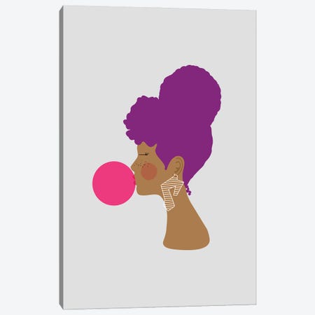Purple Lady Canvas Print #SIT32} by sheisthisdesigns Canvas Wall Art