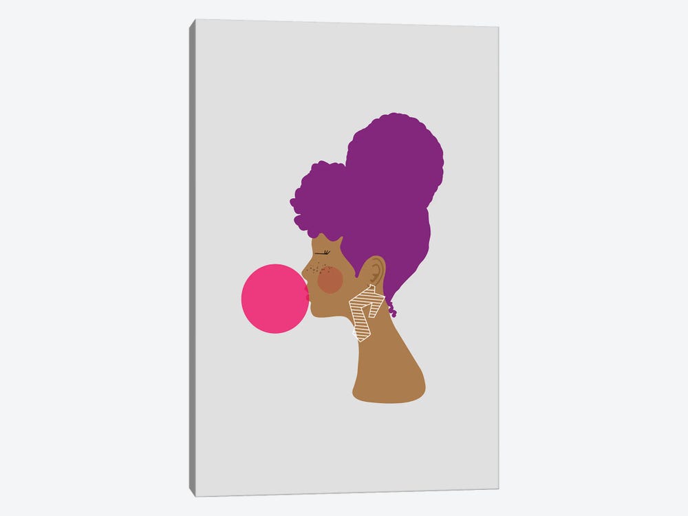 Purple Lady by sheisthisdesigns 1-piece Canvas Wall Art