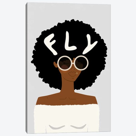 FLY GIRL Canvas Print #SIT34} by sheisthisdesigns Art Print