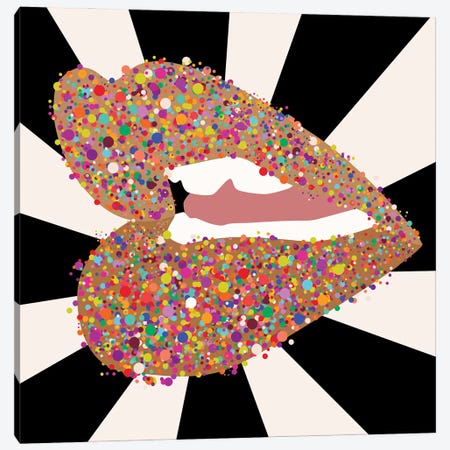 Confetti Lips Canvas Print #SIT40} by sheisthisdesigns Canvas Print