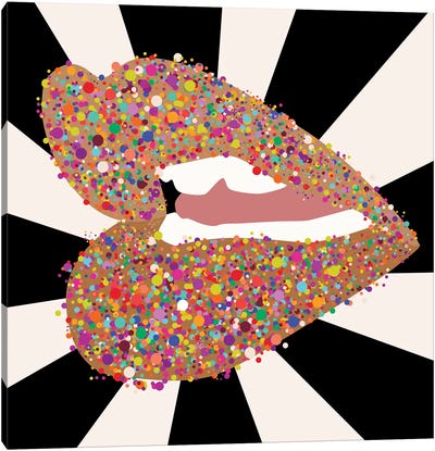 Confetti Lips Canvas Art Print - sheisthisdesigns