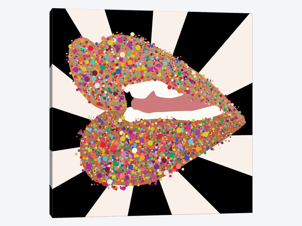 Confetti Lips by sheisthisdesigns 1-piece Canvas Print