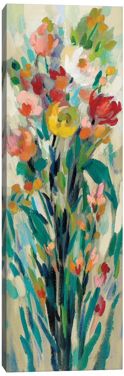 Tall Bright Flowers Cream I Canvas Art Print - Silvia Vassileva