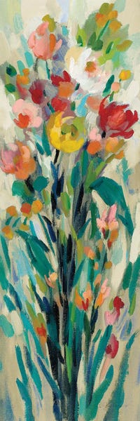 Silvia Vassileva: Tall Bright Flowers Cream I by Silvia Vassileva