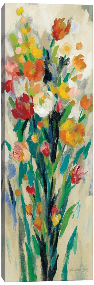Tall Bright Flowers Cream II Canvas Art Print - Silvia Vassileva