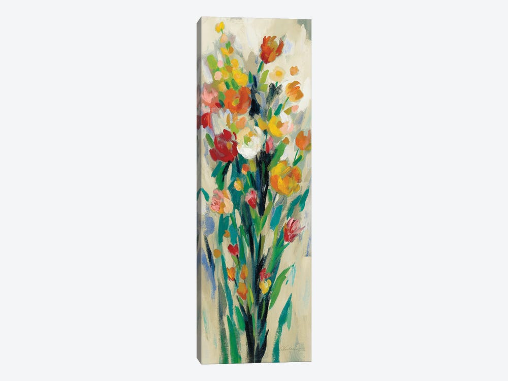Tall Bright Flowers Cream II by Silvia Vassileva 1-piece Canvas Art