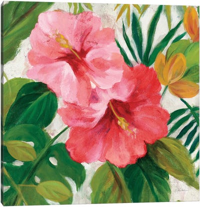 Tropical Jewels I v2 Pink Crop Canvas Art Print - Silvia Vassileva