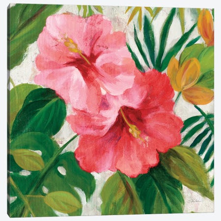 Tropical Jewels I v2 Pink Crop Canvas Print #SIV155} by Silvia Vassileva Art Print