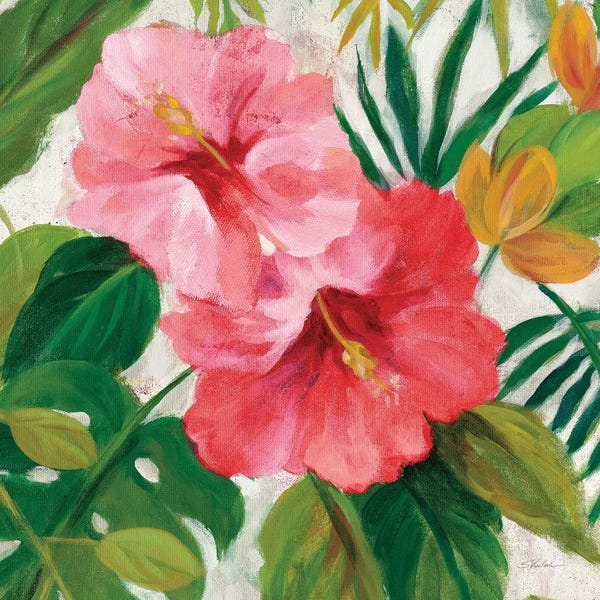 Tropical Leaves: Tropical Jewels I v2 Pink Crop by Silvia Vassileva