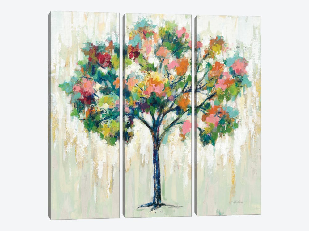Blooming Tree Neutral by Silvia Vassileva 3-piece Canvas Print