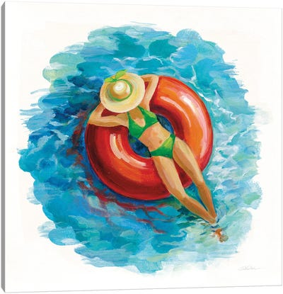 Sunbather I Canvas Art Print - Women's Swimsuit & Bikini Art