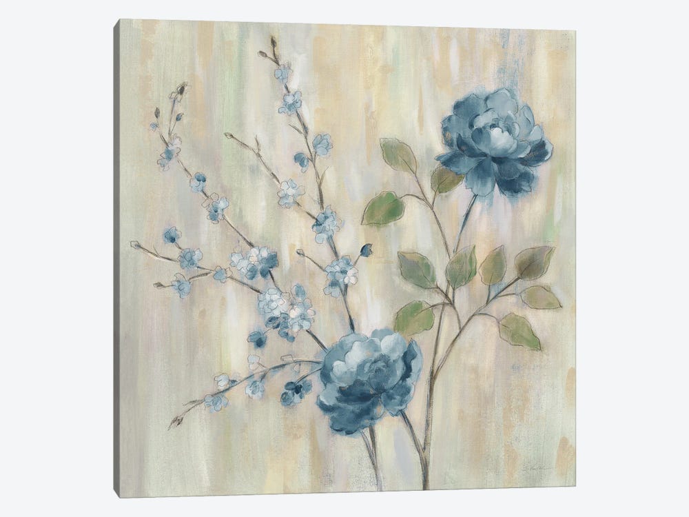 Contemporary Chinoiserie Blue by Silvia Vassileva 1-piece Canvas Print