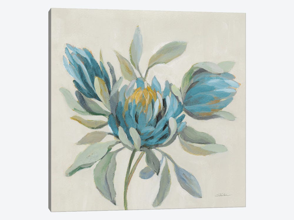 Field Floral I Blue by Silvia Vassileva 1-piece Canvas Print