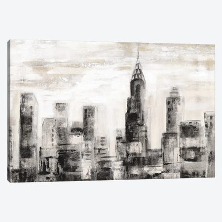 Manhattan Skyline BW Crop Canvas Print #SIV298} by Silvia Vassileva Canvas Art Print