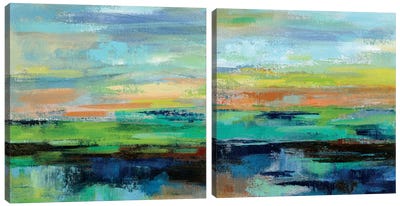Delmar Sunset DiptychI Canvas Art Print - Art Sets | Triptych & Diptych Wall Art