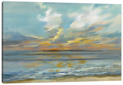 Rhythmic Sunset Waves Canvas Art Print - Beach Sunrise & Sunset Art