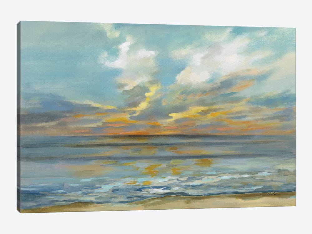 Rhythmic Sunset Waves by Silvia Vassileva 1-piece Canvas Art Print