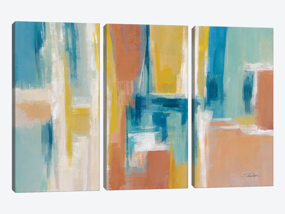 90's Color Blocks by Silvia Vassileva 3-piece Canvas Art Print