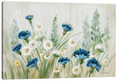 Fleurs des Champs Canvas Art Print - Garden & Floral Landscape Art