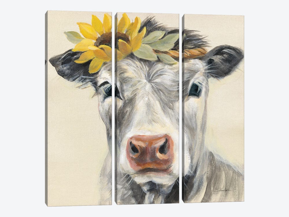 Pretty Cow by Silvia Vassileva 3-piece Canvas Wall Art