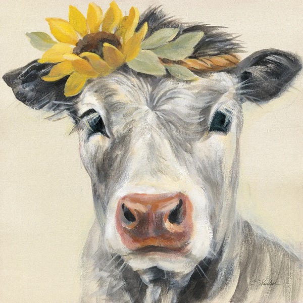Sunflowers: Pretty Cow by Silvia Vassileva