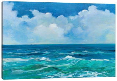 Emerald Wave Canvas Art Print - Turquoise Art