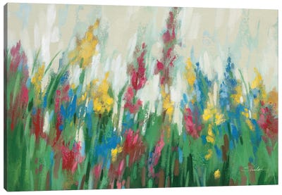 Flowers By The Cottage Canvas Art Print - Silvia Vassileva