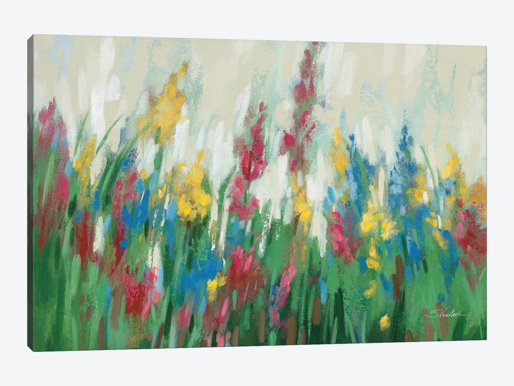 Flowers By The Cottage by Silvia Vassileva 1-piece Canvas Print