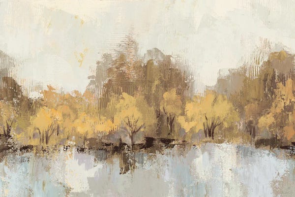 Silvia Vassileva: Autumn River Reflection Gold by Silvia Vassileva