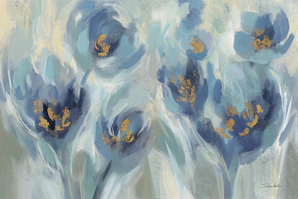 Silvia Vassileva: Blue Fairy Tale Floral III Light by Silvia Vassileva