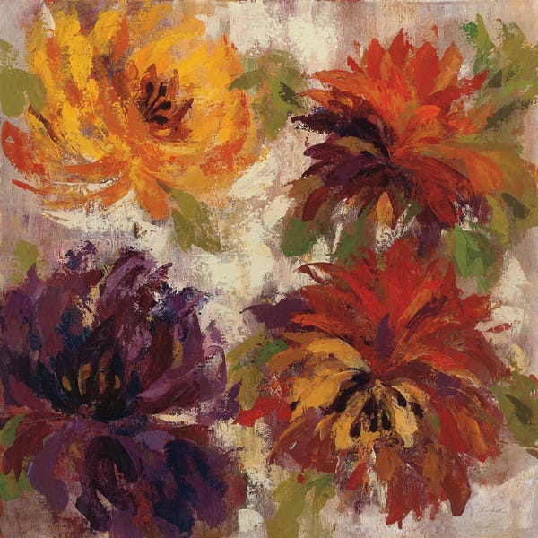 Dahlias: Fiery Dahlias I by Silvia Vassileva