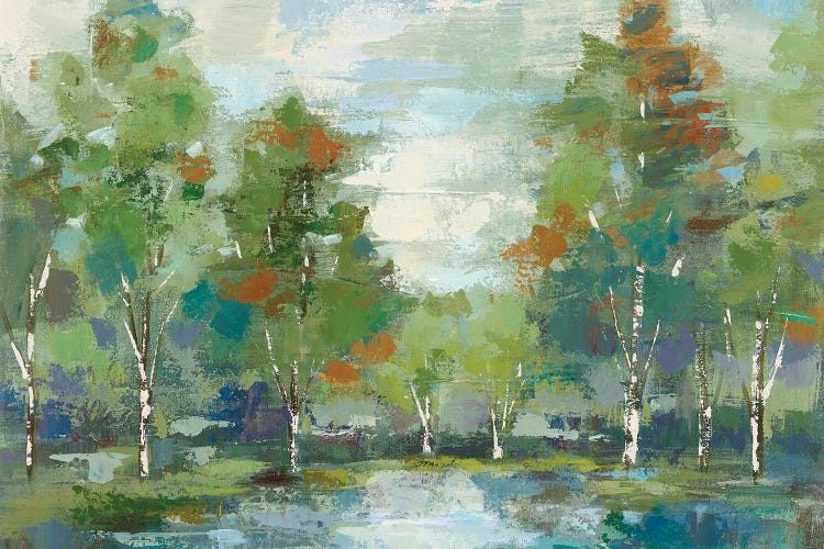 Forest at Dawn Turquoise Crop by Silvia Vassileva wall art