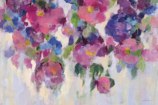 Abstract Floral & Botanical: Pink and Blue I Crop by Silvia Vassileva