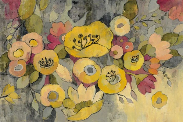 Silvia Vassileva: Yellow Floral Duo III by Silvia Vassileva