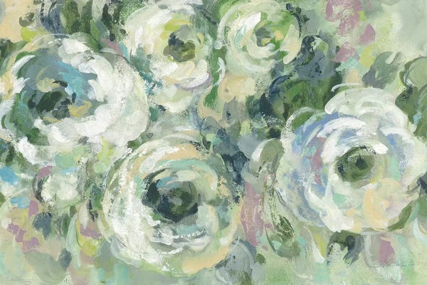 Peonies: Sage and Lavender Peonies Light by Silvia Vassileva