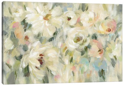 Expressive Pale Floral Canvas Art Print - Silvia Vassileva