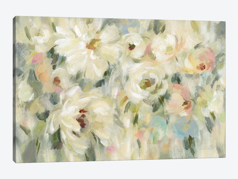 Expressive Pale Floral by Silvia Vassileva 1-piece Canvas Art