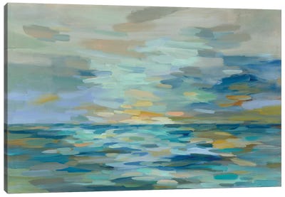 Pastel Blue Sea Canvas Art Print - Abstract Landscapes Art