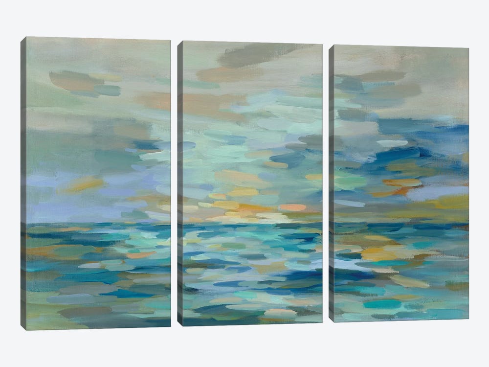 Pastel Blue Sea by Silvia Vassileva 3-piece Canvas Art Print