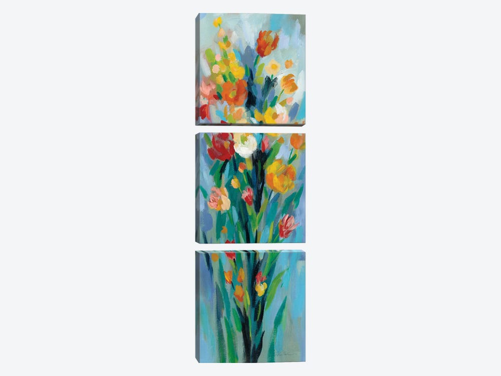 Tall Bright Flowers II by Silvia Vassileva 3-piece Canvas Artwork