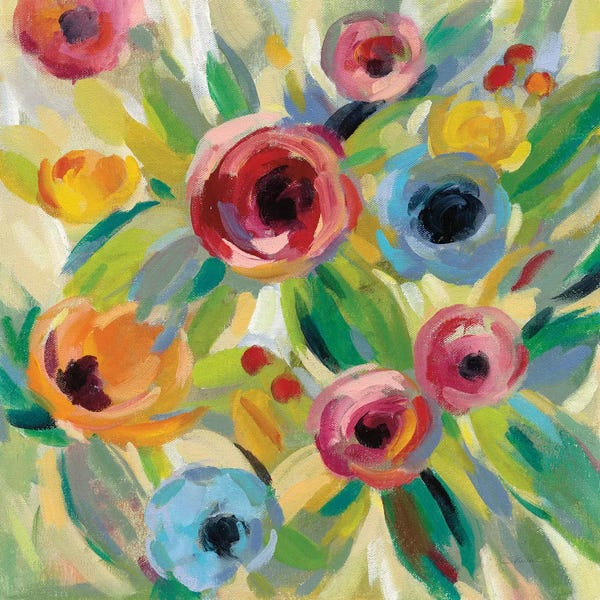 Silvia Vassileva: Vivid Coral Floral II by Silvia Vassileva