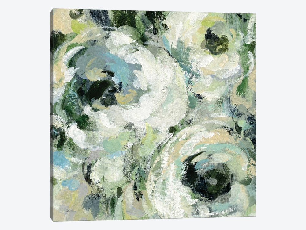 Sage and Neutral Peonies II by Silvia Vassileva 1-piece Canvas Wall Art