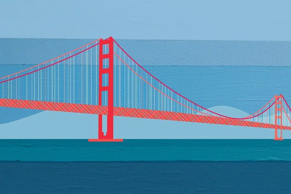 Golden Gate Bridge: Golden Gate Bridge by South Island Art