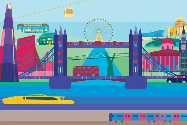 Tower Bridge: London Old Vs New by South Island Art