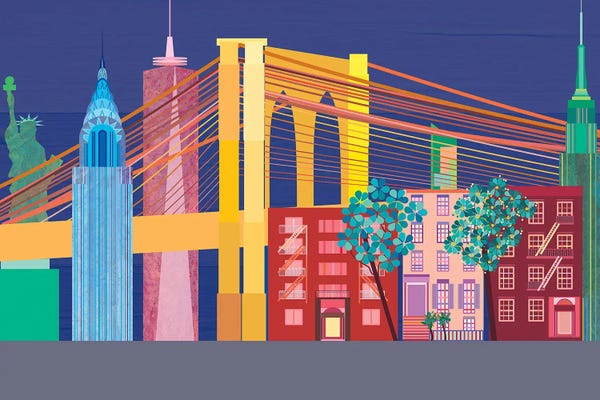 New York City Skylines: Iconic New York City by South Island Art