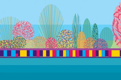 Tooting Bec Lido - Heatwave by South Island Art canvas print