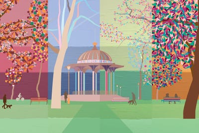 Seasons On Clapham Common by South Island Art acrylic art print