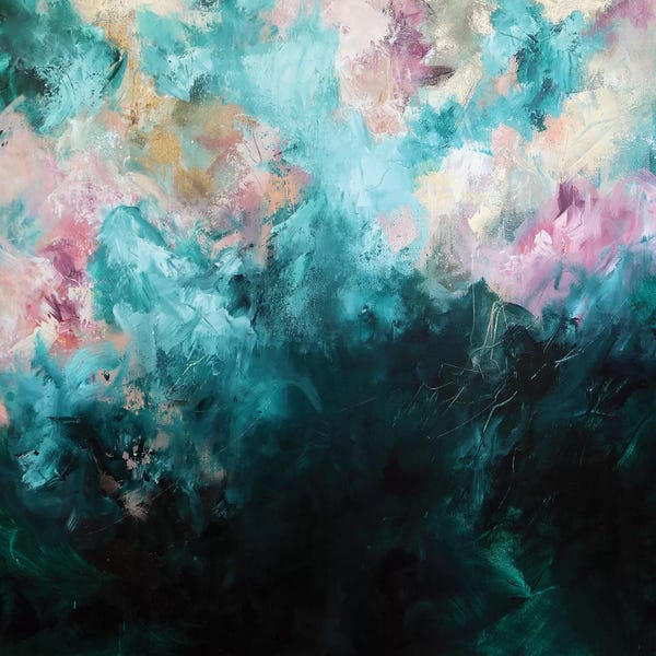 Jewel Tone Abstracts: Fields of Gold  Square by Sana Jamlaney